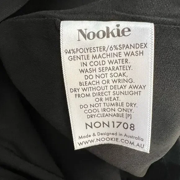 Nookie Medea Midi Bodycon Halter Dress Black Open Back S NWT Glam Edgy Cocktail - Picture 10 of 11